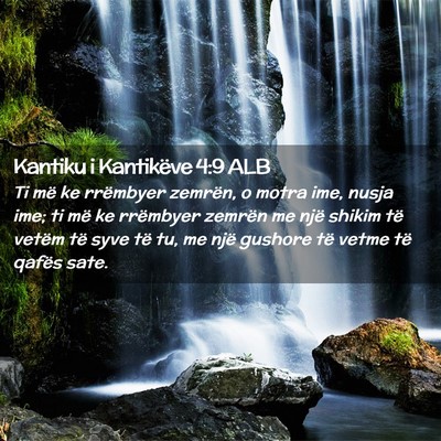 Picture 02 - Kantiku i Kantikëve 4:9 ALB - Ti më ke rrëmbyer zemrën, o motra ime, nusja - Bible Verse Picture