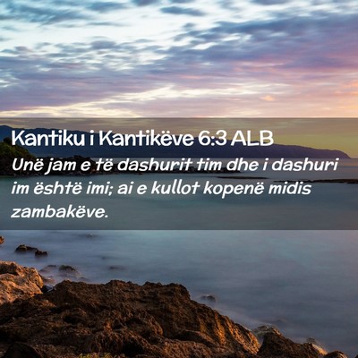 Picture 02 - Kantiku i Kantikëve 6:3 ALB - Unë jam e të dashurit tim dhe i dashuri im - Bible Verse Picture