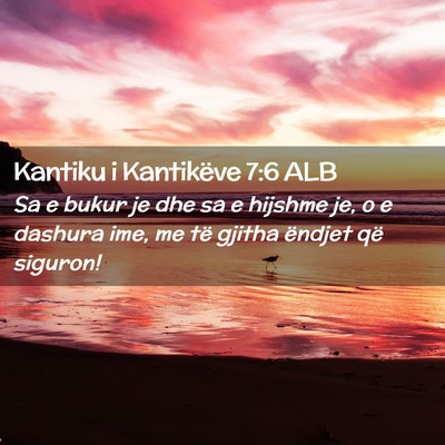 Picture 02 - Kantiku i Kantikëve 7:6 ALB - Sa e bukur je dhe sa e hijshme je, o e dashura - Bible Verse Picture