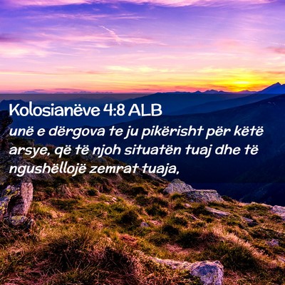 Picture 02 - Kolosianëve 4:8 ALB - unë e dërgova te ju pikërisht për këtë - Bible Verse Picture