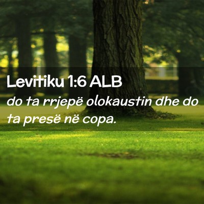Picture 02 - Levitiku 1:6 ALB - do ta rrjepë olokaustin dhe do ta presë në - Bible Verse Picture