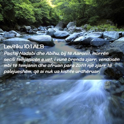 Picture 02 - Levitiku 10:1 ALB - Pastaj Nadabi dhe Abihu, bij të Aaronit, morrën - Bible Verse Picture