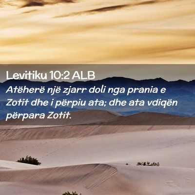 Picture 02 - Levitiku 10:2 ALB - Atëherë një zjarr doli nga prania e Zotit dhe - Bible Verse Picture