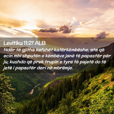 Picture 02 - Levitiku 11:27 ALB - Ndër të gjitha kafshët katërkëmbëshe, ata - Bible Verse Picture