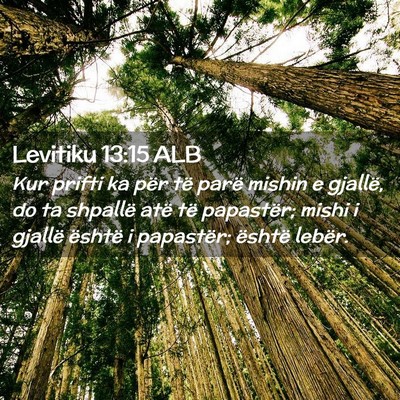 Picture 02 - Levitiku 13:15 ALB - Kur prifti ka për të parë mishin e gjallë, do - Bible Verse Picture