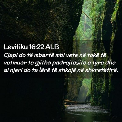 Picture 02 - Levitiku 16:22 ALB - Cjapi do të mbartë mbi vete në tokë të - Bible Verse Picture