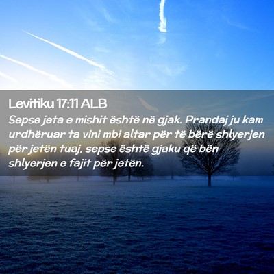 Picture 02 - Levitiku 17:11 ALB - Sepse jeta e mishit është në gjak. Prandaj ju - Bible Verse Picture