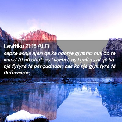 Picture 02 - Levitiku 21:18 ALB - sepse asnjë njeri që ka ndonjë gjymtim nuk do - Bible Verse Picture