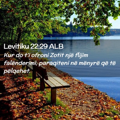 Picture 02 - Levitiku 22:29 ALB - Kur do t’i ofroni Zotit një flijim - Bible Verse Picture