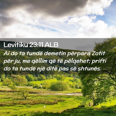Picture 02 - Levitiku 23:11 ALB - Ai do ta tundë demetin përpara Zotit për ju, - Bible Verse Picture