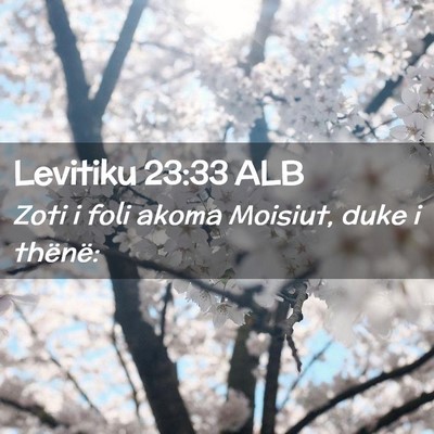Picture 02 - Levitiku 23:33 ALB - Zoti i foli akoma Moisiut, duke i - Bible Verse Picture
