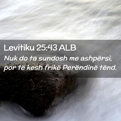 Picture 02 - Levitiku 25:43 ALB - Nuk do ta sundosh me ashpërsi, por të kesh - Bible Verse Picture