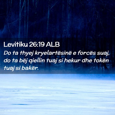 Picture 02 - Levitiku 26:19 ALB - Do ta thyej kryelartësinë e forcës suaj, do ta - Bible Verse Picture
