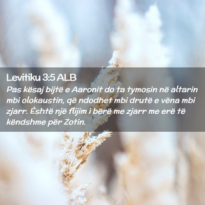 Picture 02 - Levitiku 3:5 ALB - Pas kësaj bijtë e Aaronit do ta tymosin në - Bible Verse Picture