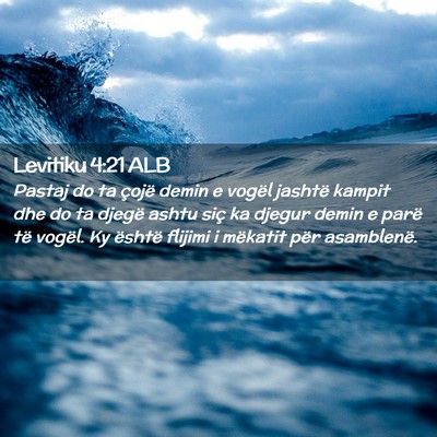 Picture 02 - Levitiku 4:21 ALB - Pastaj do ta çojë demin e vogël jashtë kampit - Bible Verse Picture