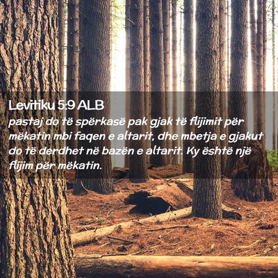 Picture 02 - Levitiku 5:9 ALB - pastaj do të spërkasë pak gjak të flijimit - Bible Verse Picture