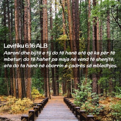 Picture 02 - Levitiku 6:16 ALB - Aaroni dhe bijtë e tij do të hanë atë që ka - Bible Verse Picture