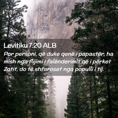 Picture 02 - Levitiku 7:20 ALB - Por personi, që duke qenë i papastër, ha mish - Bible Verse Picture