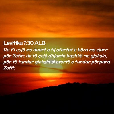 Picture 02 - Levitiku 7:30 ALB - Do t’i çojë me duart e tij ofertat e bëra me - Bible Verse Picture