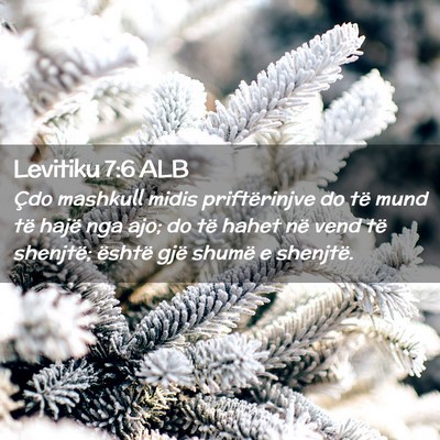 Picture 02 - Levitiku 7:6 ALB - Çdo mashkull midis priftërinjve do të mund të - Bible Verse Picture