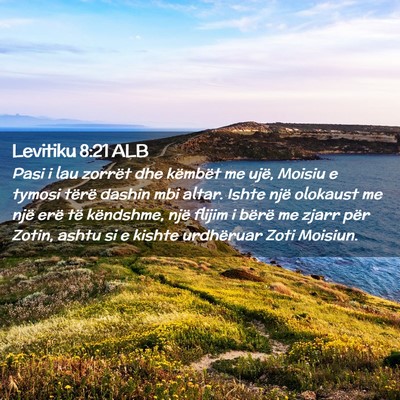 Picture 02 - Levitiku 8:21 ALB - Pasi i lau zorrët dhe këmbët me ujë, Moisiu e - Bible Verse Picture