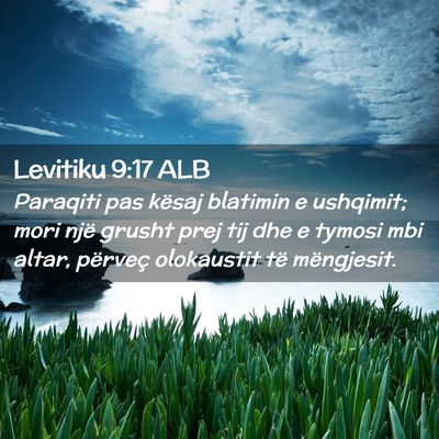 Picture 02 - Levitiku 9:17 ALB - Paraqiti pas kësaj blatimin e ushqimit; mori - Bible Verse Picture