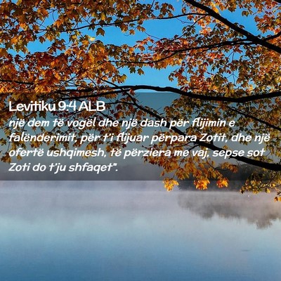 Picture 02 - Levitiku 9:4 ALB - një dem të vogël dhe një dash për flijimin e - Bible Verse Picture