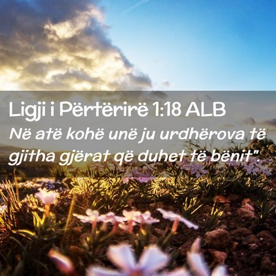 Picture 02 - Ligji i Përtërirë 1:18 ALB - Në atë kohë unë ju urdhërova të gjitha - Bible Verse Picture
