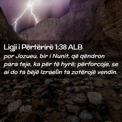 Picture 02 - Ligji i Përtërirë 1:38 ALB - por Jozueu, bir i Nunit, që qëndron para teje, - Bible Verse Picture