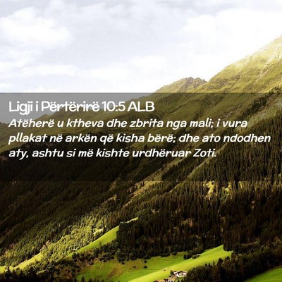 Picture 02 - Ligji i Përtërirë 10:5 ALB - Atëherë u ktheva dhe zbrita nga mali; i vura - Bible Verse Picture