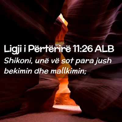Picture 02 - Ligji i Përtërirë 11:26 ALB - Shikoni, unë vë sot para jush bekimin dhe - Bible Verse Picture
