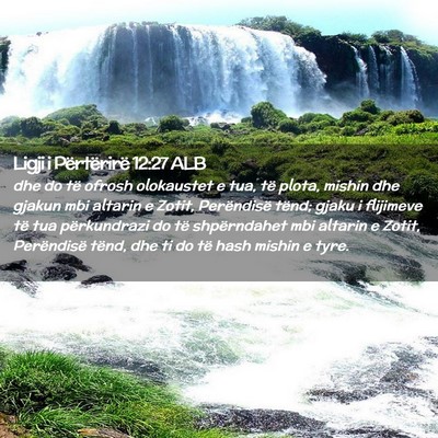 Picture 02 - Ligji i Përtërirë 12:27 ALB - dhe do të ofrosh olokaustet e tua, të plota, - Bible Verse Picture
