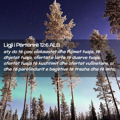 Picture 02 - Ligji i Përtërirë 12:6 ALB - aty do të çoni olokaustet dhe flijimet tuaja, - Bible Verse Picture