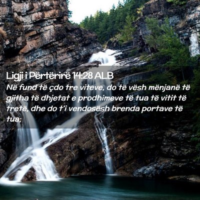 Picture 02 - Ligji i Përtërirë 14:28 ALB - Në fund të çdo tre viteve, do të vësh - Bible Verse Picture