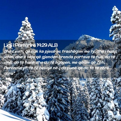 Picture 02 - Ligji i Përtërirë 14:29 ALB - dhe Leviti, që nuk ka pjesë as trashëgimi me - Bible Verse Picture