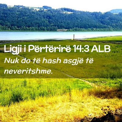 Picture 02 - Ligji i Përtërirë 14:3 ALB - Nuk do të hash asgjë të - Bible Verse Picture