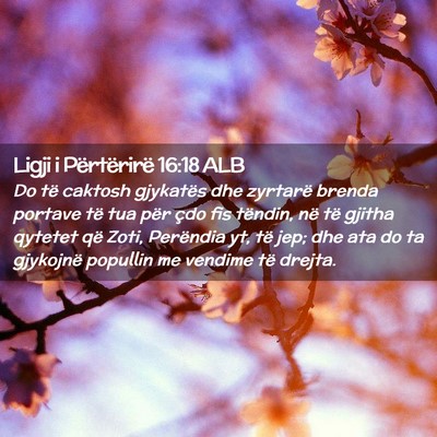 Picture 02 - Ligji i Përtërirë 16:18 ALB - Do të caktosh gjykatës dhe zyrtarë brenda - Bible Verse Picture