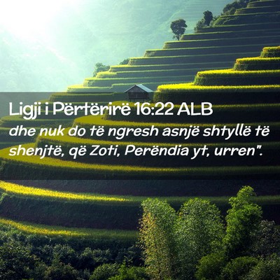 Picture 02 - Ligji i Përtërirë 16:22 ALB - dhe nuk do të ngresh asnjë shtyllë të - Bible Verse Picture