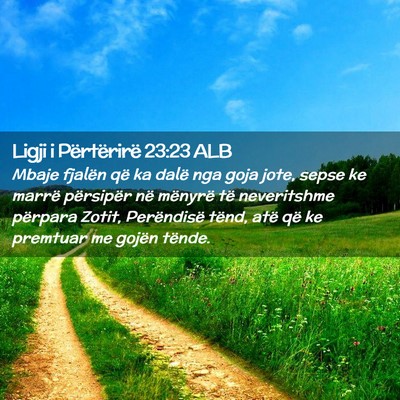 Picture 02 - Ligji i Përtërirë 23:23 ALB - Mbaje fjalën që ka dalë nga goja jote, sepse - Bible Verse Picture