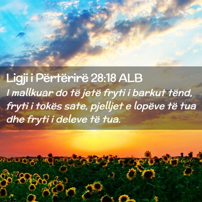 Picture 02 - Ligji i Përtërirë 28:18 ALB - I mallkuar do të jetë fryti i barkut tënd, - Bible Verse Picture