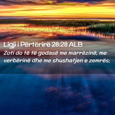 Picture 02 - Ligji i Përtërirë 28:28 ALB - Zoti do të të godasë me marrëzinë, me - Bible Verse Picture