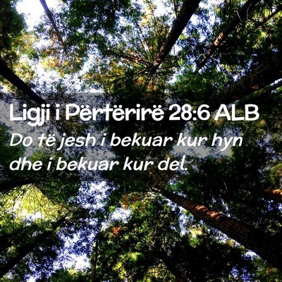 Picture 02 - Ligji i Përtërirë 28:6 ALB - Do të jesh i bekuar kur hyn dhe i bekuar kur - Bible Verse Picture
