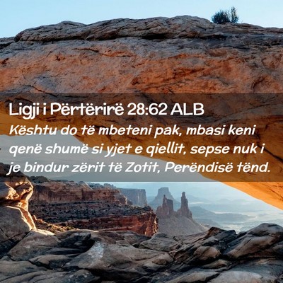 Picture 02 - Ligji i Përtërirë 28:62 ALB - Kështu do të mbeteni pak, mbasi keni qenë - Bible Verse Picture