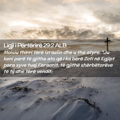Picture 02 - Ligji i Përtërirë 29:2 ALB - Moisiu thirri tërë Izraelin dhe u tha atyre: - Bible Verse Picture