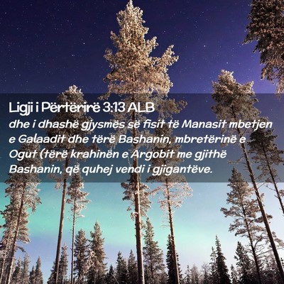 Picture 02 - Ligji i Përtërirë 3:13 ALB - dhe i dhashë gjysmës së fisit të Manasit - Bible Verse Picture