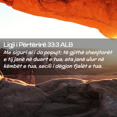 Picture 02 - Ligji i Përtërirë 33:3 ALB - Me siguri ai i do popujt; të gjithë shenjtorët - Bible Verse Picture