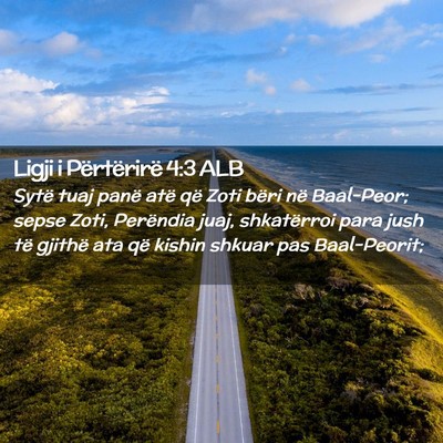 Picture 02 - Ligji i Përtërirë 4:3 ALB - Sytë tuaj panë atë që Zoti bëri në - Bible Verse Picture