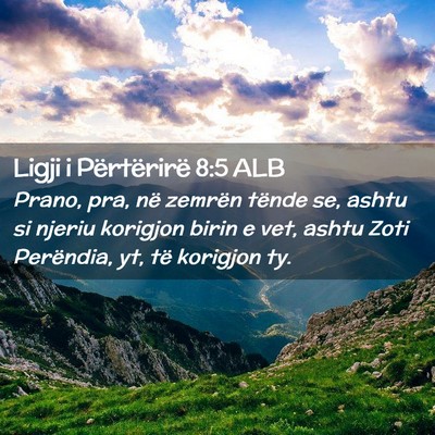 Picture 02 - Ligji i Përtërirë 8:5 ALB - Prano, pra, në zemrën tënde se, ashtu si - Bible Verse Picture
