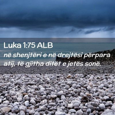Picture 02 - Luka 1:75 ALB - në shenjtëri e në drejtësi përpara atij, të - Bible Verse Picture
