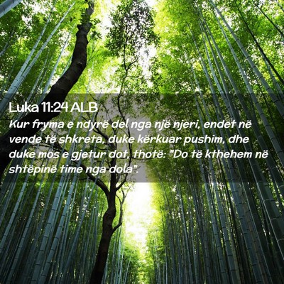 Picture 02 - Luka 11:24 ALB - Kur fryma e ndyrë del nga një njeri, endet në - Bible Verse Picture